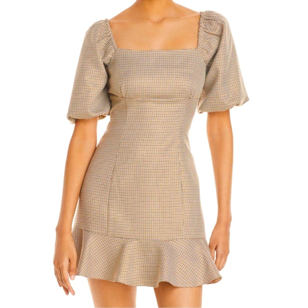 Aqua puff sleeve dress